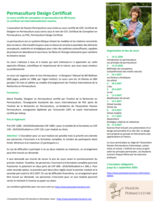 L'Association Passion Permaculture PDC cours 2026-2027